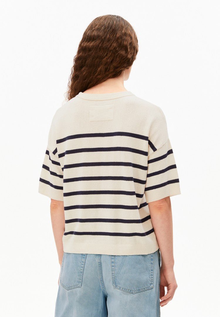 Suéter STRIPE LINEN BLEND Rayas Undyed - Tinted navy - Olokuti
