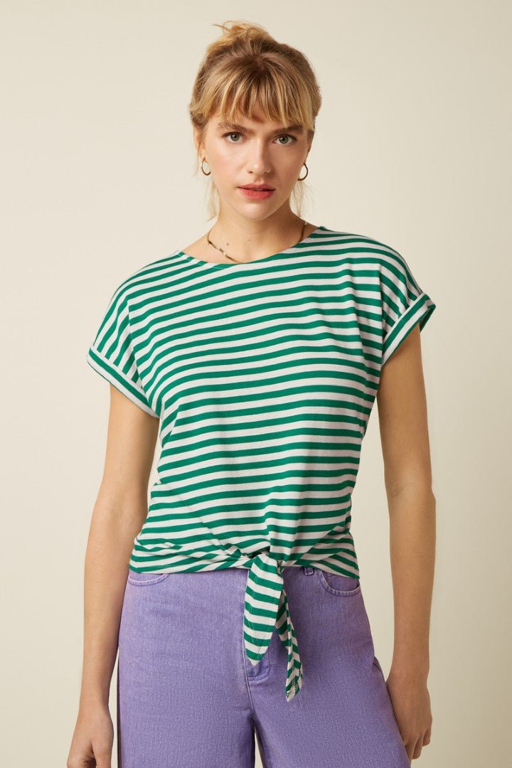 Top Aria Knot Chopito Rayas Ultra Green - Olokuti