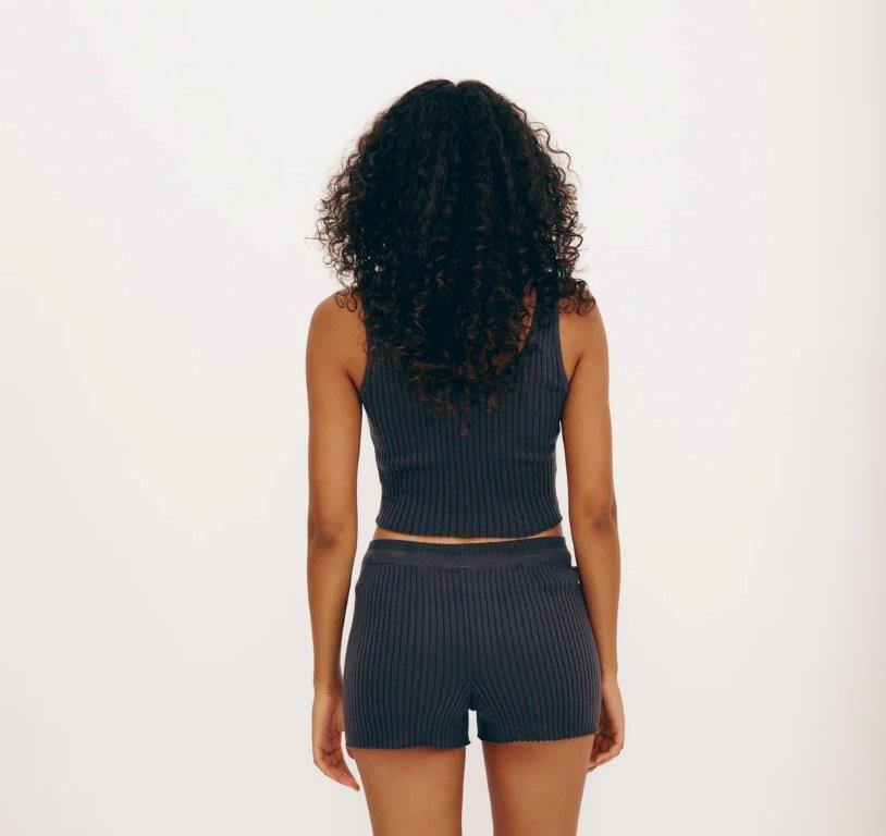 Top corto sin mangas True Knit Slate - Olokuti