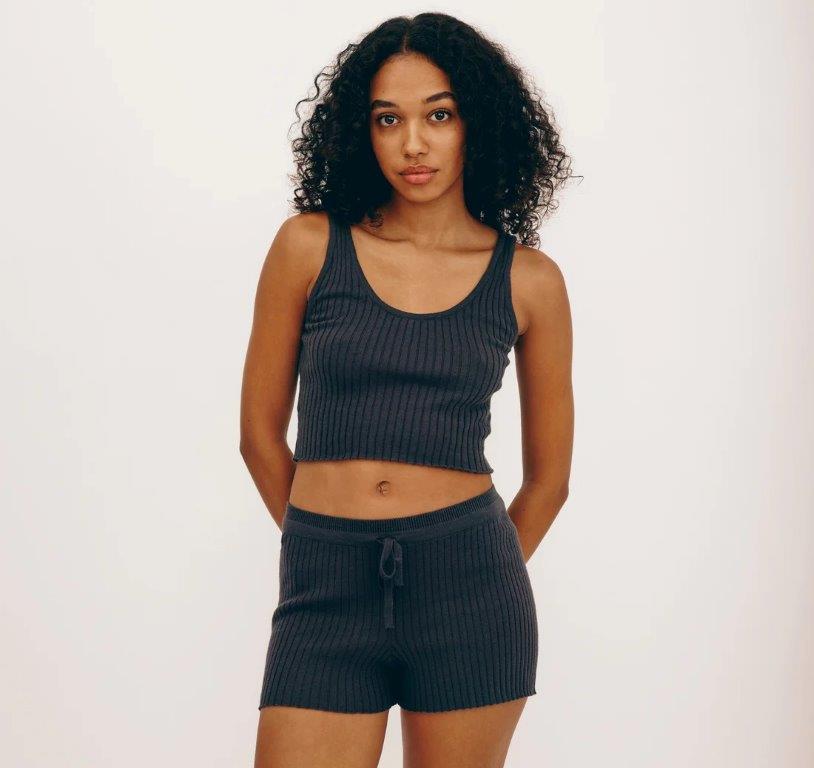 Top corto sin mangas True Knit Slate - Olokuti