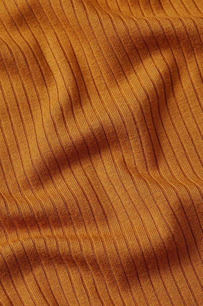 Top Rollneck Uni Rib Maple Orange - Olokuti