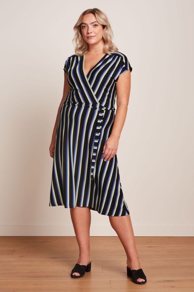 Vestido Abigail Negro Rayas Embla - Olokuti