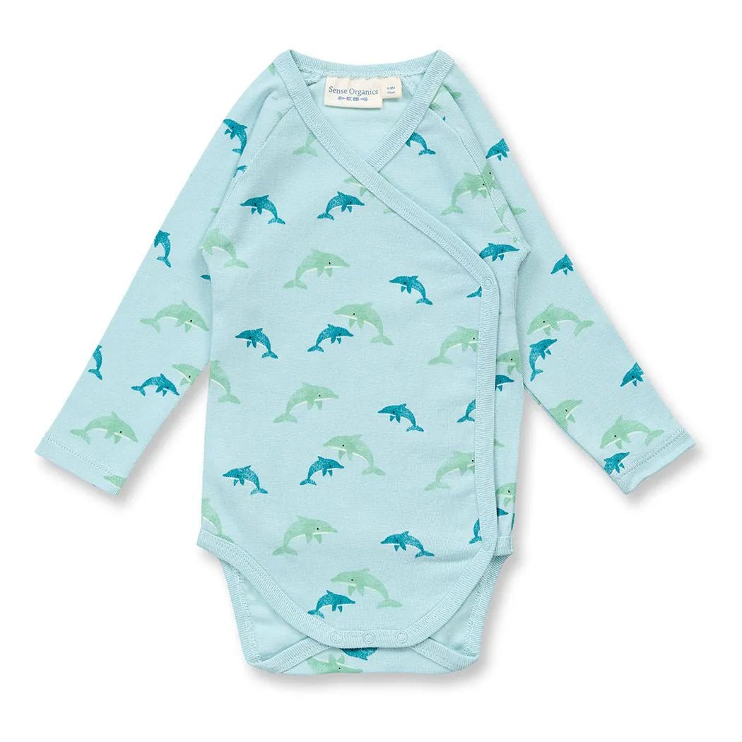 Wrap Body manga larga YGON Delfines Azul claro - Olokuti