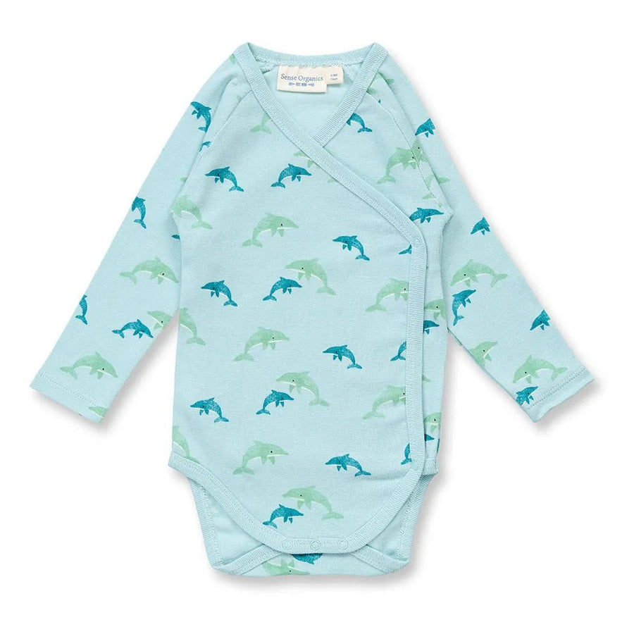 Wrap Body manga larga YGON Delfines Azul claro - Olokuti