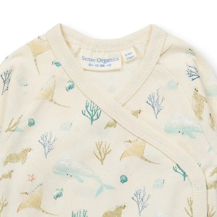 Wrap Body Ygon manga larga Sealife Eggshell - Olokuti