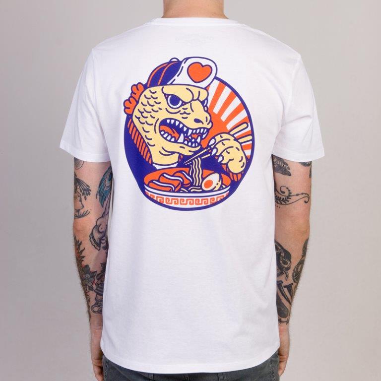 Camiseta algodón orgánico Kaiju blanco - Olokuti