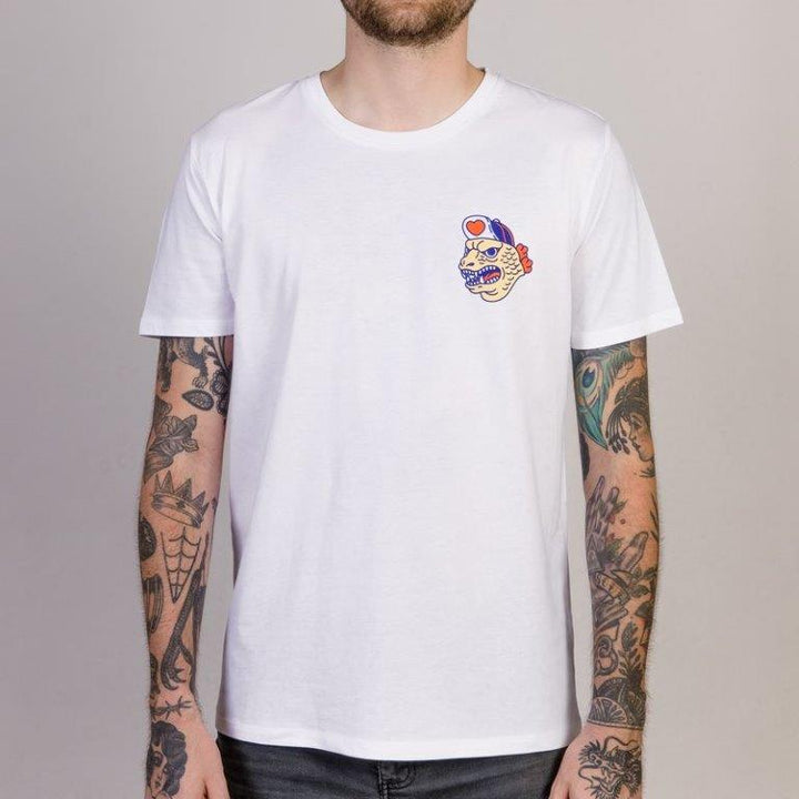 Camiseta algodón orgánico Kaiju blanco - Olokuti