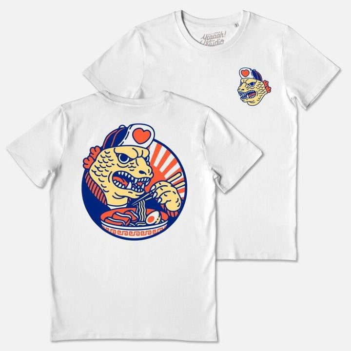 Camiseta algodón orgánico Kaiju blanco - Olokuti