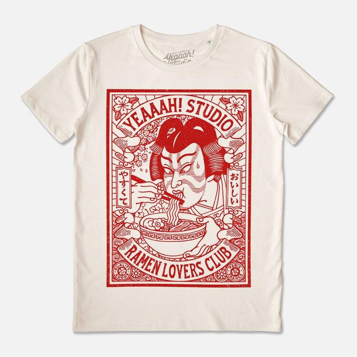 Camiseta algodón orgánico Ramen Lovers Club blanco roto - Olokuti