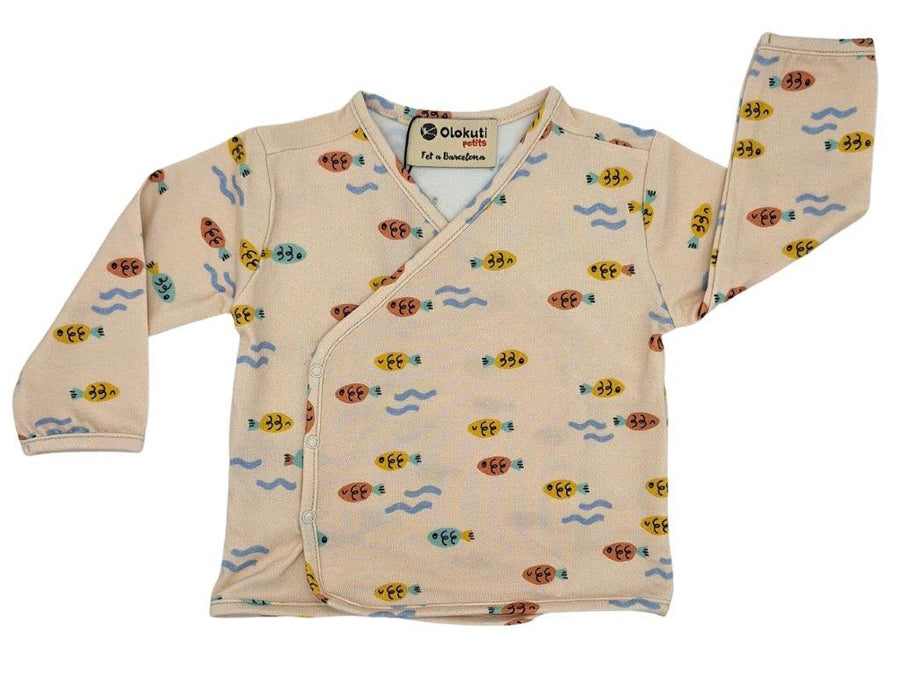 Camiseta Cruzada m/l Crudo - Peces multi - Olokuti