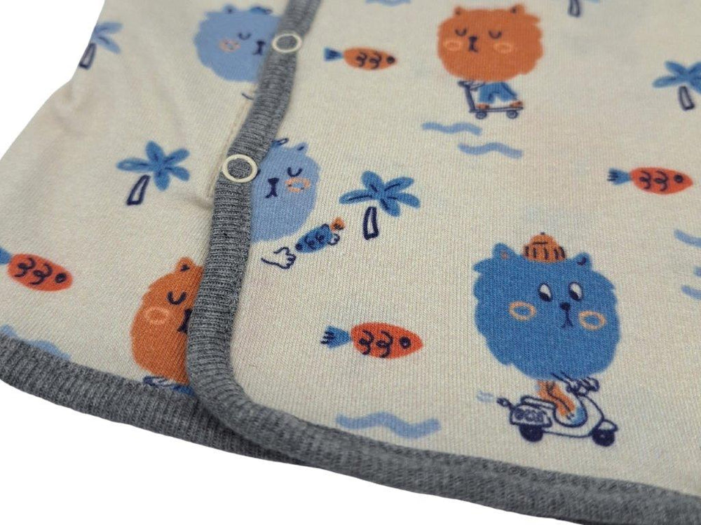 Camiseta Cruzada m/l Gris - Gatos multi - Olokuti