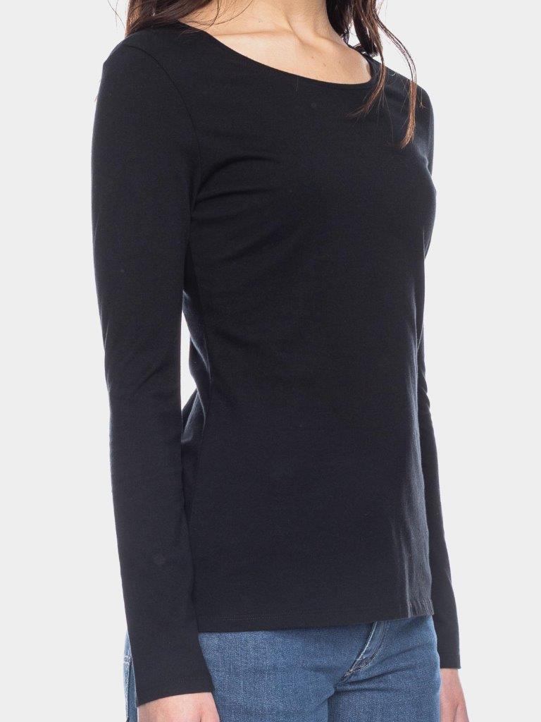 Camiseta Deborah manga larga algodón orgánico negro - Olokuti