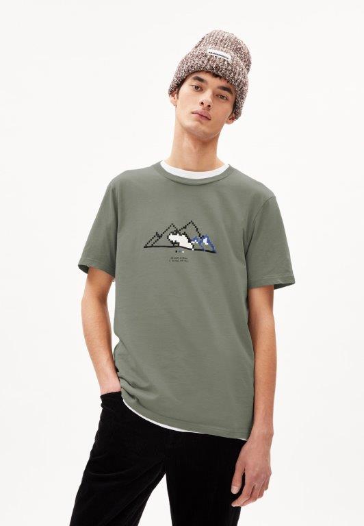 Camiseta JAAMES PIXXEL MOUNTAIN Cool sage - Olokuti