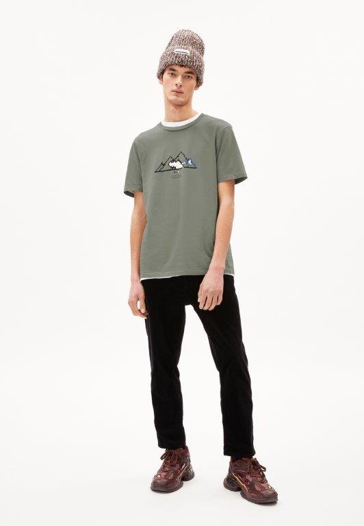 Camiseta JAAMES PIXXEL MOUNTAIN Cool sage - Olokuti