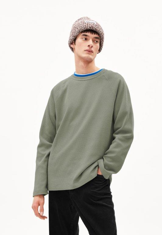 Camiseta m/l JOSUAA WAFFLE cool sage - Olokuti