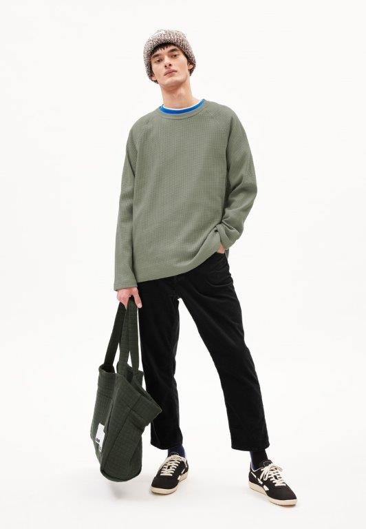 Camiseta m/l JOSUAA WAFFLE cool sage - Olokuti