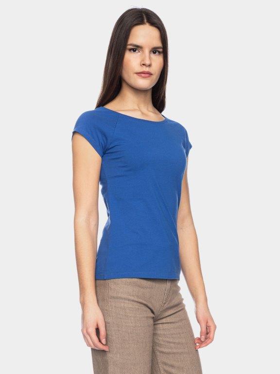 Camiseta mujer algodón orgánico Fini Azul - Olokuti