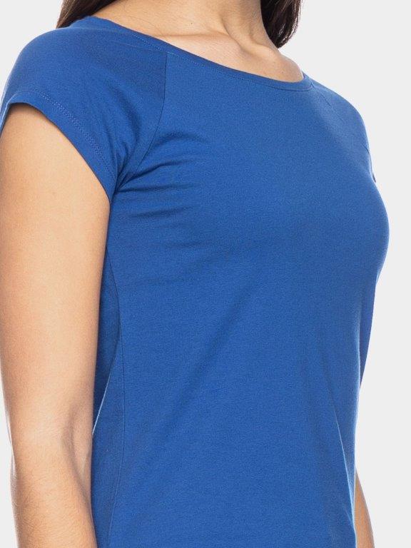 Camiseta mujer algodón orgánico Fini Azul - Olokuti
