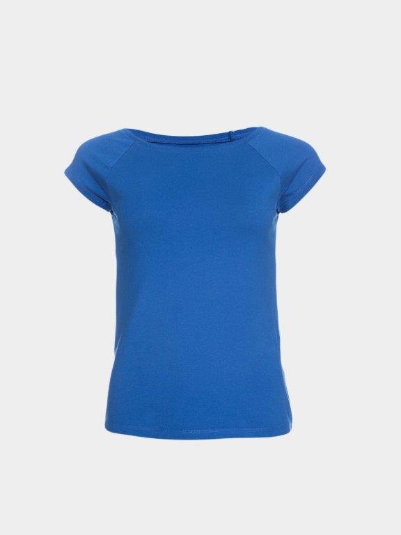 Camiseta mujer algodón orgánico Fini Azul - Olokuti