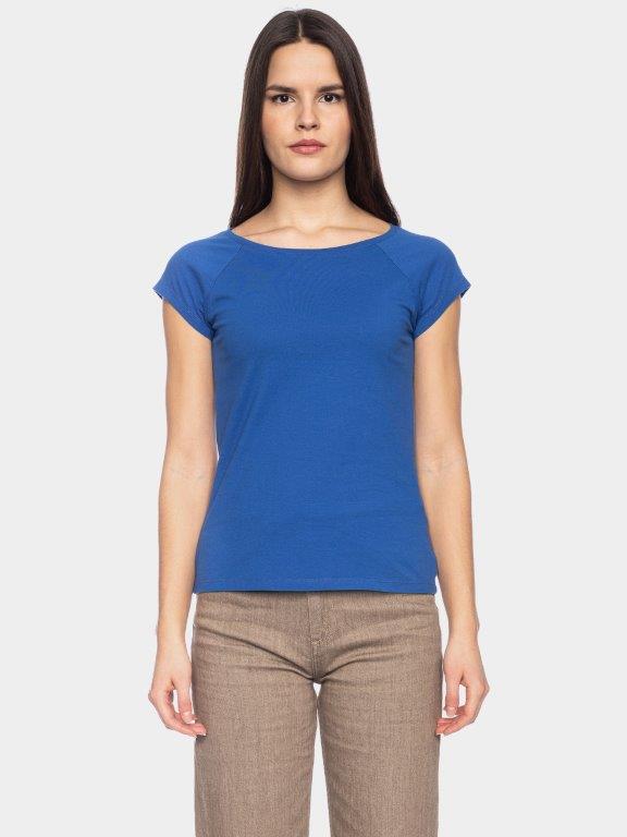 Camiseta mujer algodón orgánico Fini Azul - Olokuti