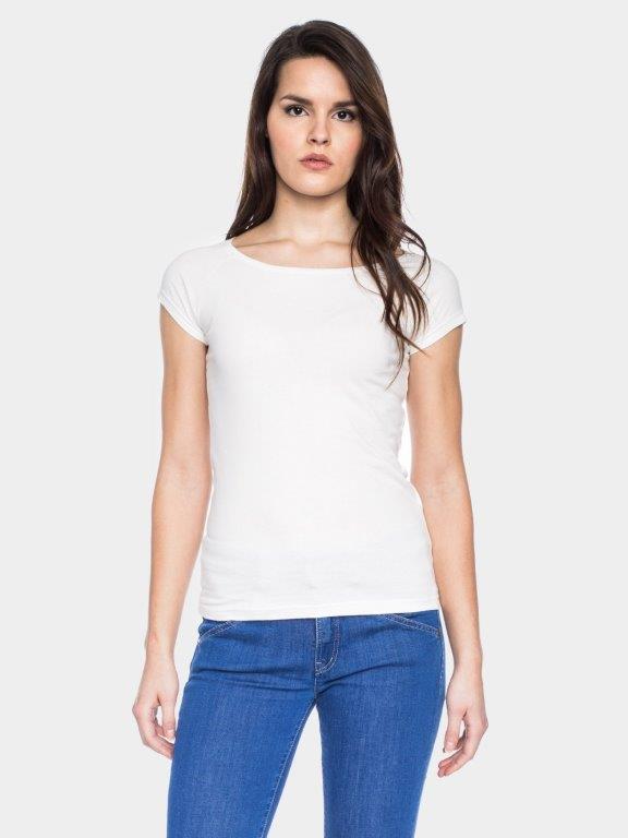 Camiseta mujer algodón orgánico Fini Blanco - Olokuti