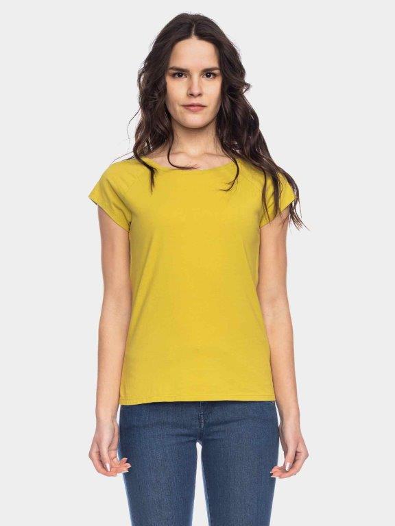 Camiseta mujer algodón orgánico Fini Mostaza - Olokuti