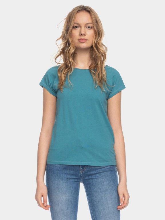 Camiseta mujer algodón orgánico Fini Turquesa - Olokuti