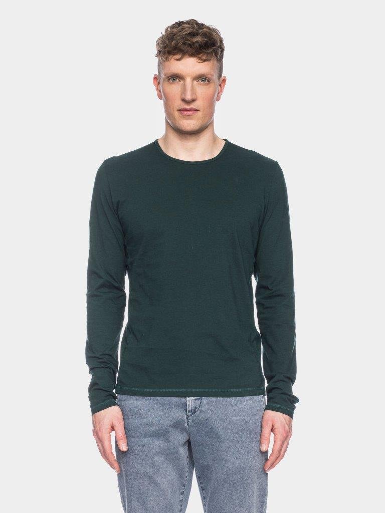 Camiseta Otma manga larga algodón orgánico verde oscuro - Olokuti