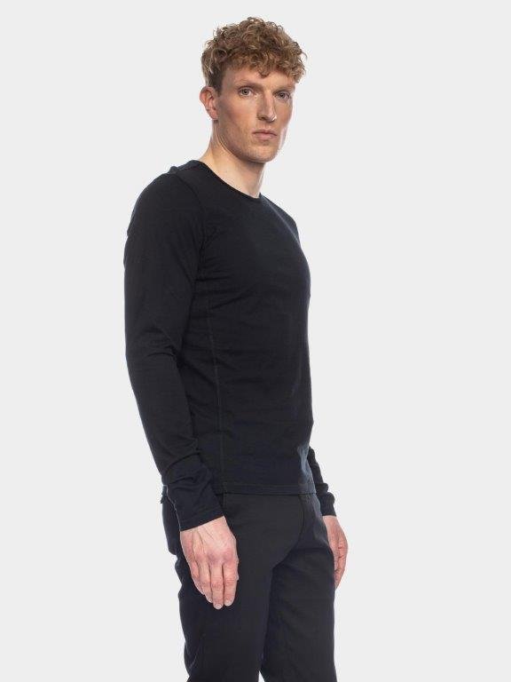 Camiseta Otma mangas largas algodón orgánico negro - Olokuti