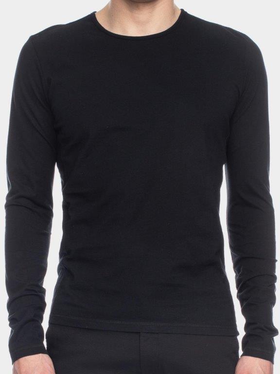 Camiseta Otma mangas largas algodón orgánico negro - Olokuti