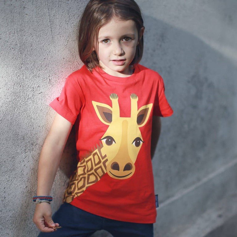 Camiseta roja Mibo Jirafa - Olokuti