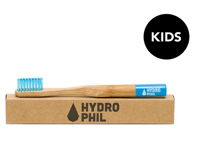 Cepillo de dientes niños, bambú/nylon, azul, blando - Olokuti
