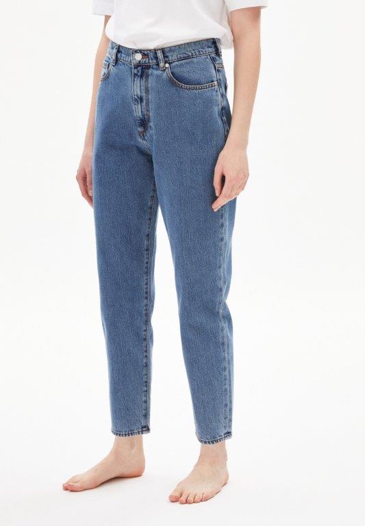 Denim MAIRAA cropped Mom Fit Mid Blue - Olokuti