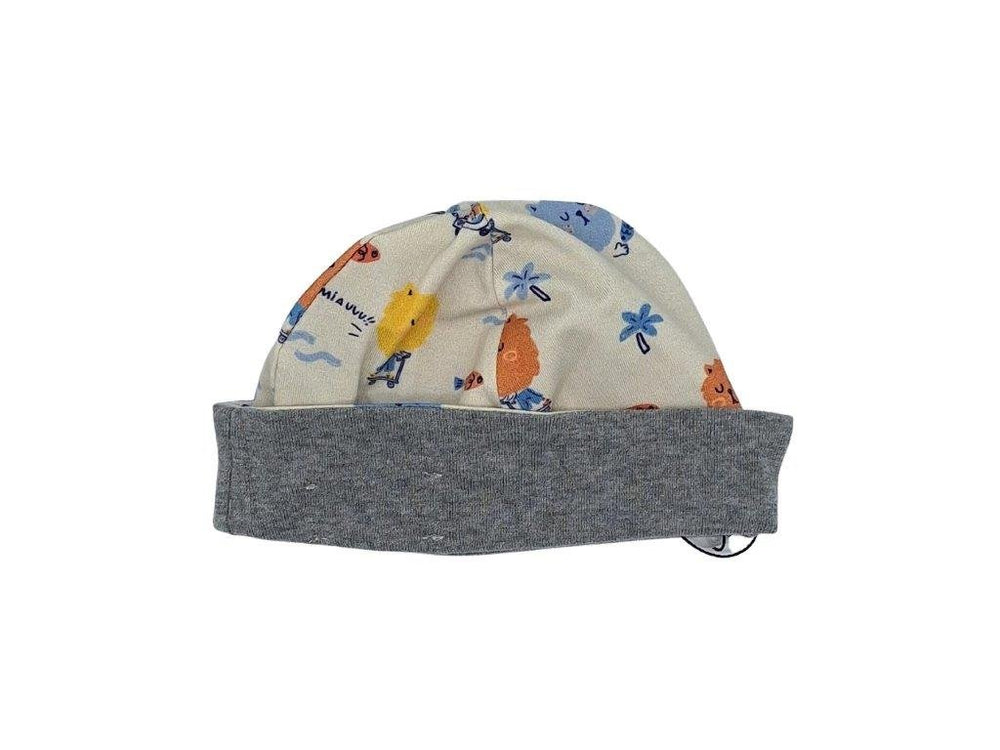 Gorro Reversible bebé Gris - Gatos multi / Gris vigore - Olokuti