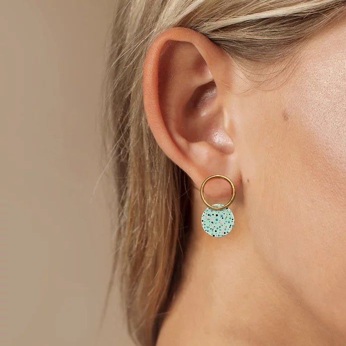 Pendientes Mottled Menta - Olokuti