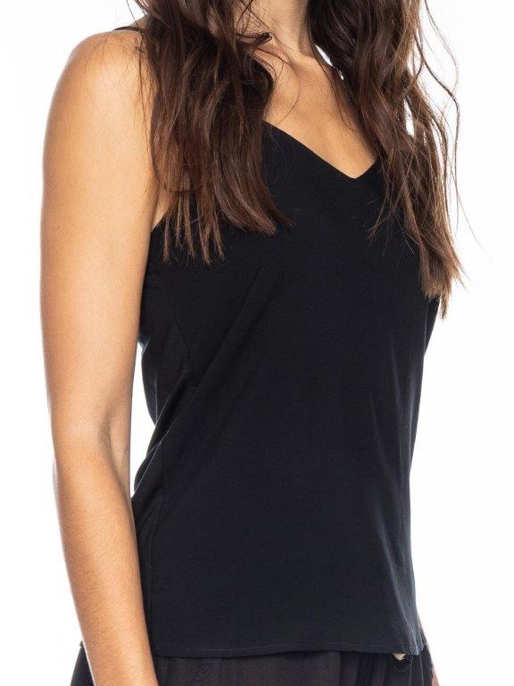 Top mujer tirantes viscosa Eco Lieke Negro - Olokuti