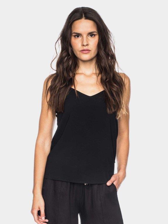 Top mujer tirantes viscosa Eco Lieke Negro - Olokuti